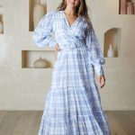 Blue and White Check Dress